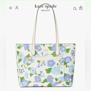 Kate Spade Blue Floral Tote Bag